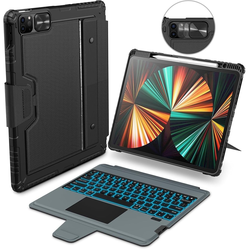 Nillkin iPad Pro 12.9 3-6 Gen Air 13 M2 M3 Backlit Keyboard Trackpad Case